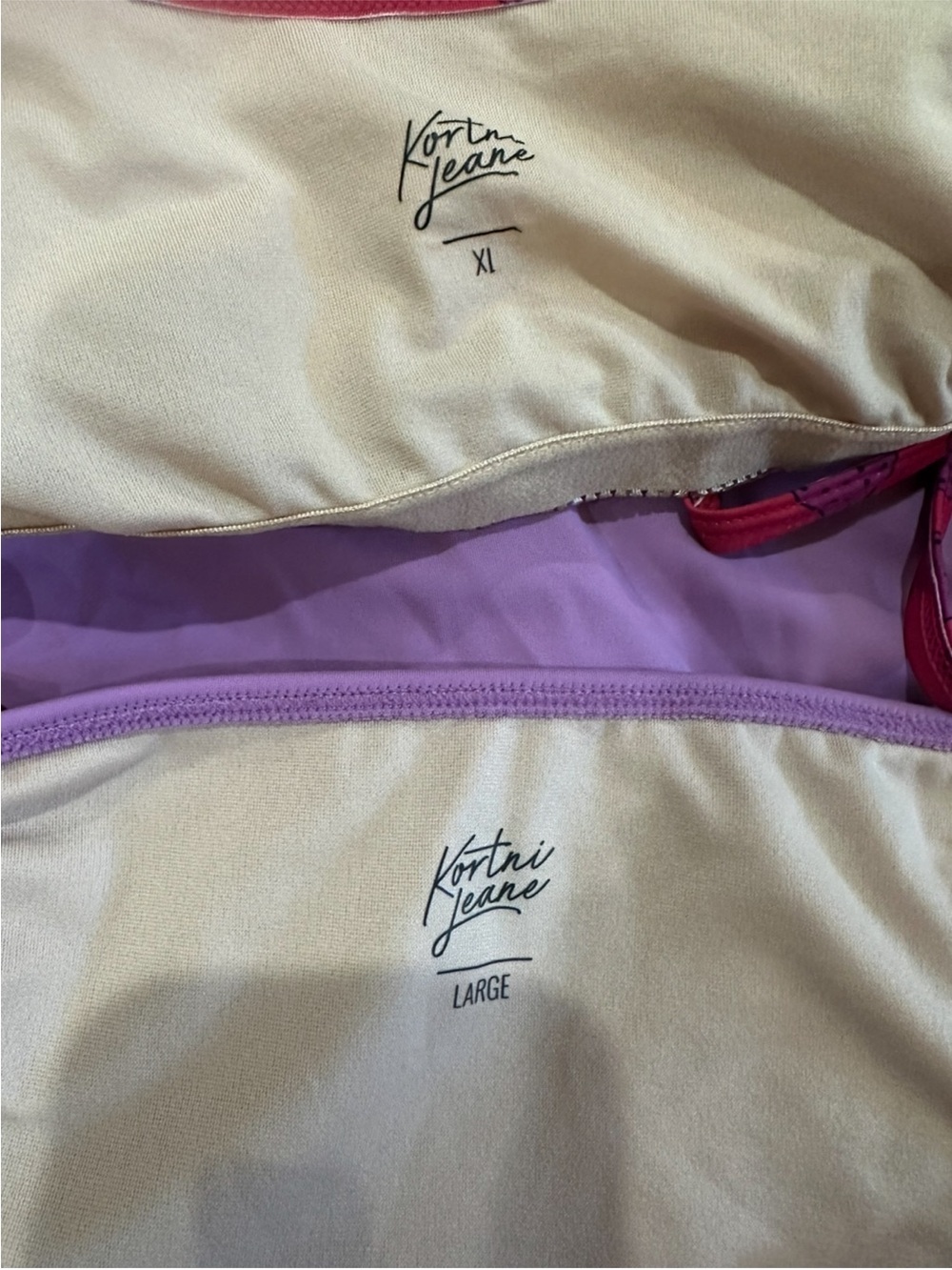 Kortni Jeane 2 piece bathing suit swim bikini summer set LG/XL strawberry prin - Picture 3 of 4